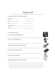 English Worksheet: future will