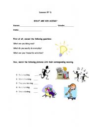 English Worksheet: Daily activities