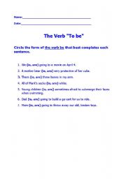 English worksheet: The Verb 