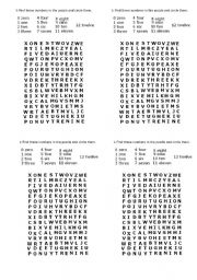 English worksheet: numbers puzzle