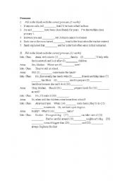 English Worksheet: Pronouns Exercise