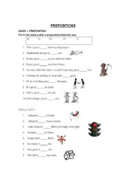 English worksheet: Prepositions