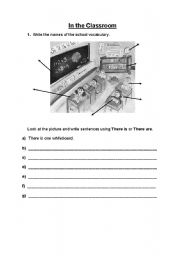 English worksheet: In the Classroom