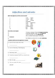 English Worksheet: adjectives and adverbs 