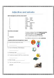 English worksheet: adjectives and adverbs 