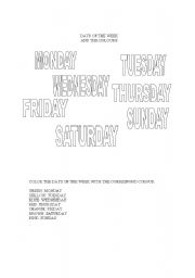 English worksheet: THE DAYS OF THE WEEK