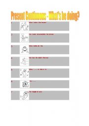 English worksheet: Present Continuous tense