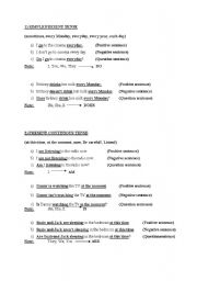 English worksheet: four tenses