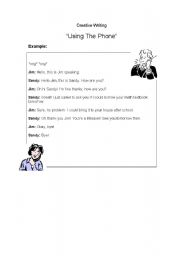 English Worksheet: Creative Writing: Telephone Conversations