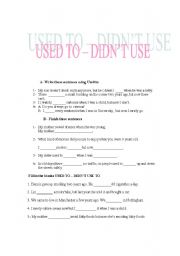 English Worksheet: Used to 