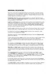 English Worksheet: ood foods