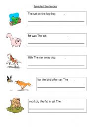 English Worksheet: Easy Jumbled Sentences