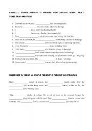English Worksheet: Simple present or present continuous/progressive?