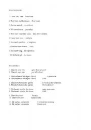 English worksheet: FOR/SINCE