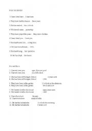 English Worksheet: FOR/SINCE