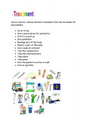 English Worksheet: At the doctors    role-play 2