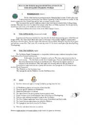 English worksheet: Sports in the English speaking world PART 2