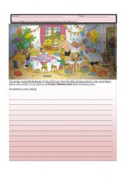 English Worksheet: Writng a story with picture 