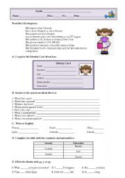 English Worksheet: Revision worksheet