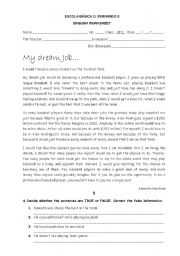 English Worksheet: My Dream Job