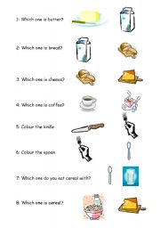 English worksheet: Breakfast part 1