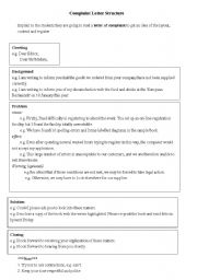 English Worksheet: Complaint Letter