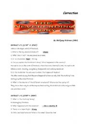 English worksheet: The nerverending story - correction