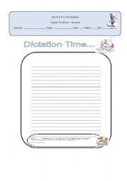 English Worksheet: Dictation sheet