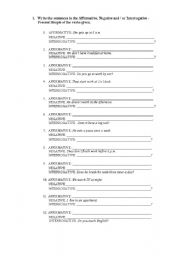 English worksheet: Present Simple