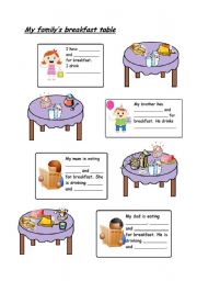 English Worksheet: My familys breakfast table part 1