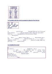 English worksheet: Possessive adjectives