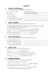 English Worksheet: Tenses Review
