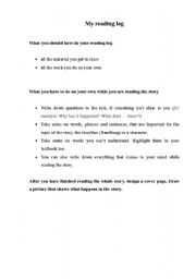 English Worksheet: My Reading Log