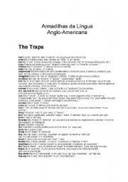 English worksheet: traps