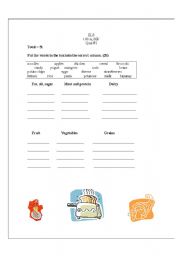 English worksheet: food vocabulary