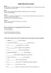 English Worksheet: Modal Verbs