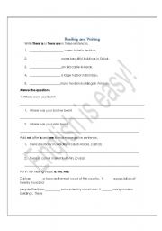 English worksheet: Reading and writing practice