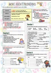 English Worksheet: More about pronouns