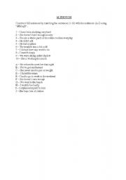 English worksheet: ALTHOUGH