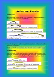 English Worksheet: Active and Passive 