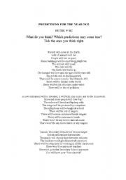 English Worksheet: Predictions 