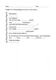 English worksheet: At the restaurant