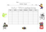 English Worksheet: Timetable