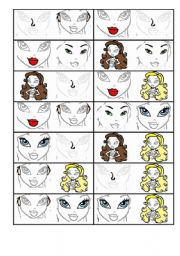 English Worksheet: Face Domino