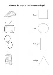 English Worksheet: Objects and shapes