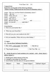 English worksheet: memories