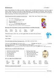 English Worksheet: All about pets 