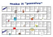 English Worksheet: make it passive game