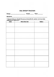 English worksheet: ESL Group Tracker