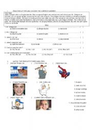 English Worksheet: CAN - CANT